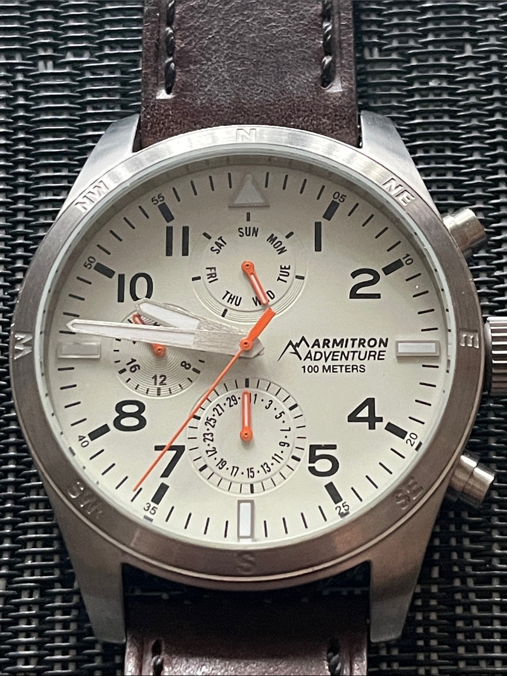 Armitron Adventure Men's Brown Leather Watch Strap Bag